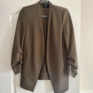 Tahari Open Front Blazer in Olive Green - Size XS